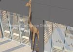 Life Size Fiberglass Animal Statues Giraffe Statue Decoration High Height