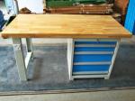 500 - 2000kg Wood Bench Top Industrial Workbenches With Tool Cabinets
