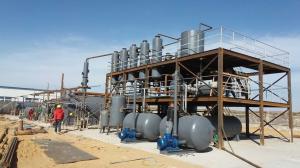 China 20T black used tire pyrolysis oil distillation plant 85% Oil Yield wholesale