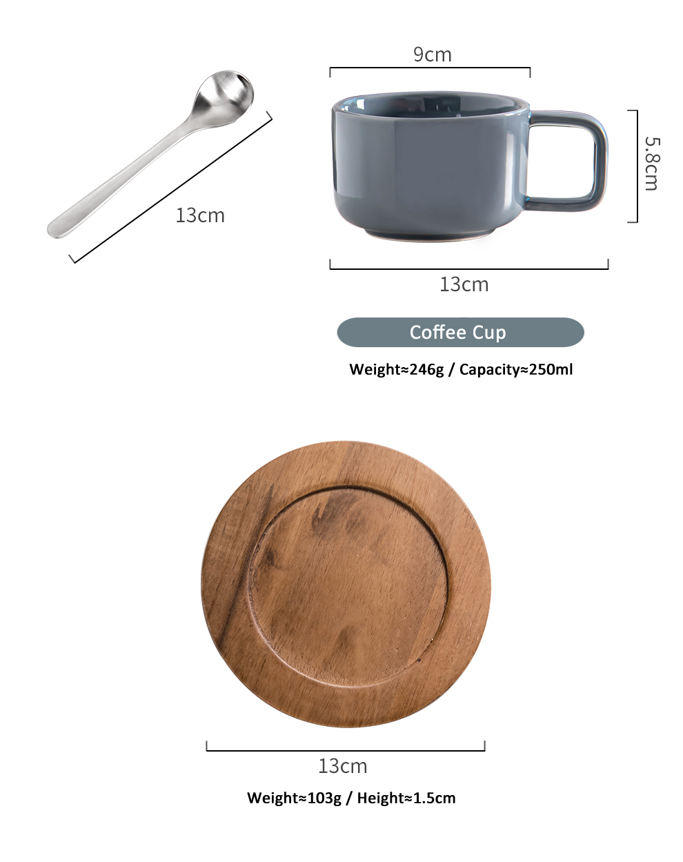 Minimalism Nordic Coffee Cup And Saucer Set Of 12 Pieces Ceramic 250ml Porcelain Mug