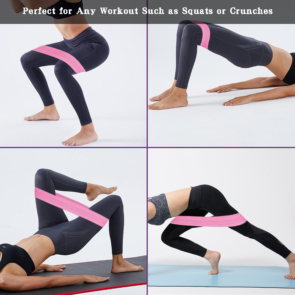 4mm Thick 18lbs Workout Fabric Resistance Bands Cotton Antitear