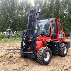China Four Wheel Drive Small Rough Terrain Forklift Multifunction Diesel 3500kg wholesale
