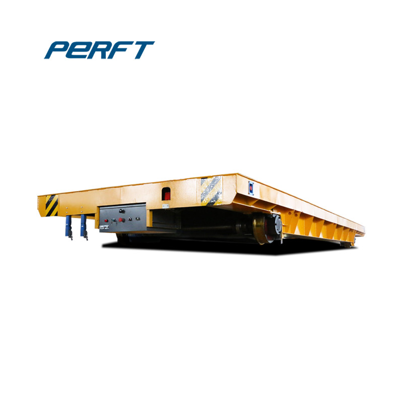 50m/Min Heavy Load Flatbed Battery Transfer Cart On Curved Rail Route
