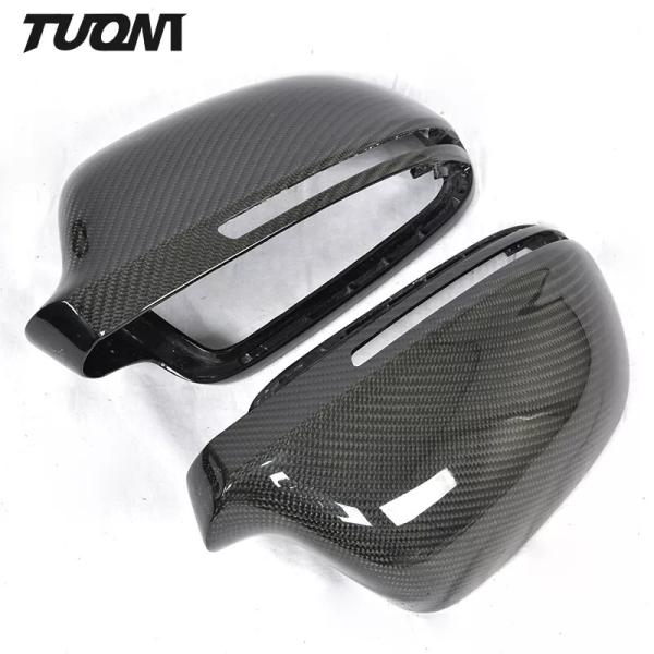 Black Carbon Fiber Mirror Cover For Audi A3 2014-2020 Side Mirror Covers