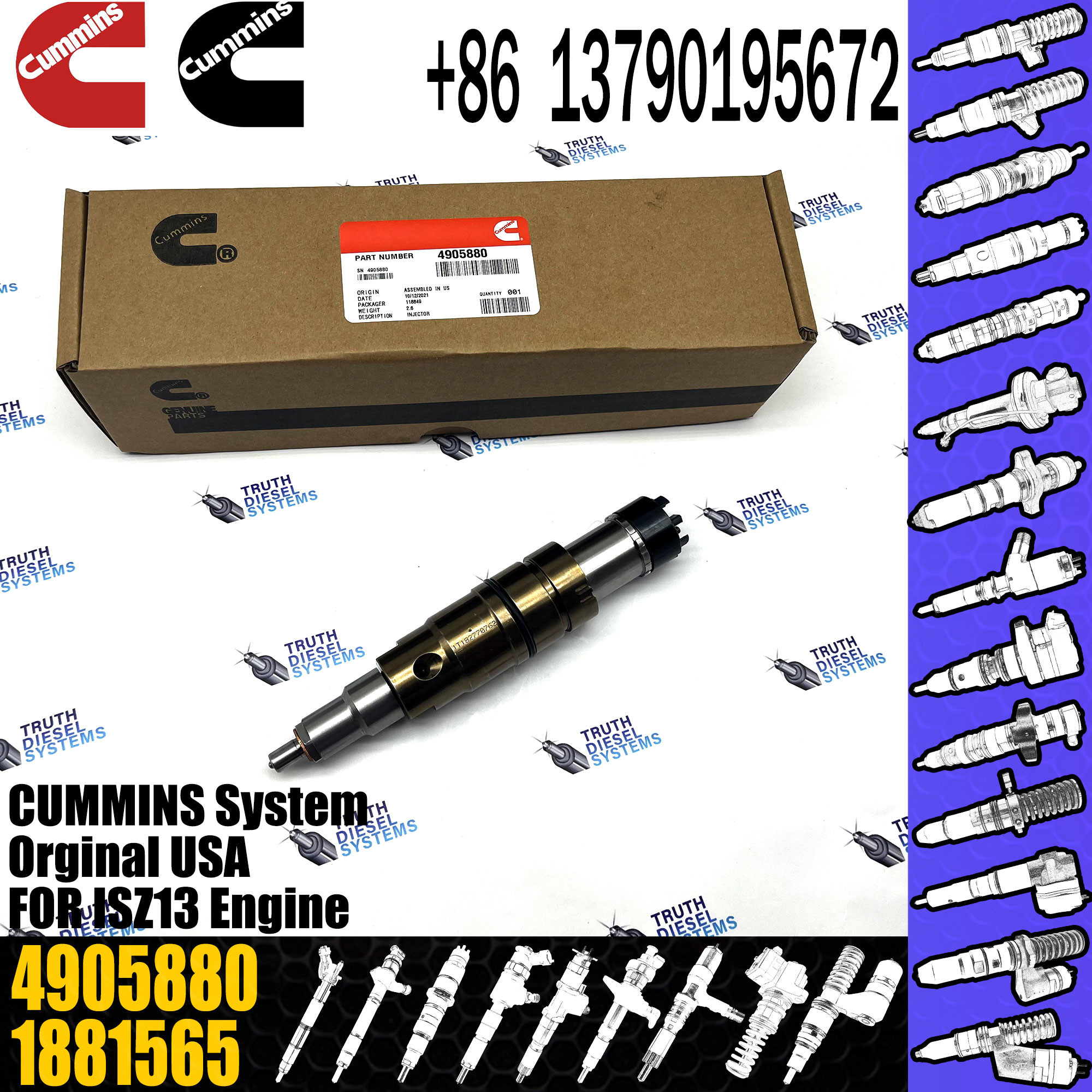 Diesel Fuel Injectors 2872544 2031835 2030519 4905880 For Cummins SCANIA R Series2897320 2872405 203183