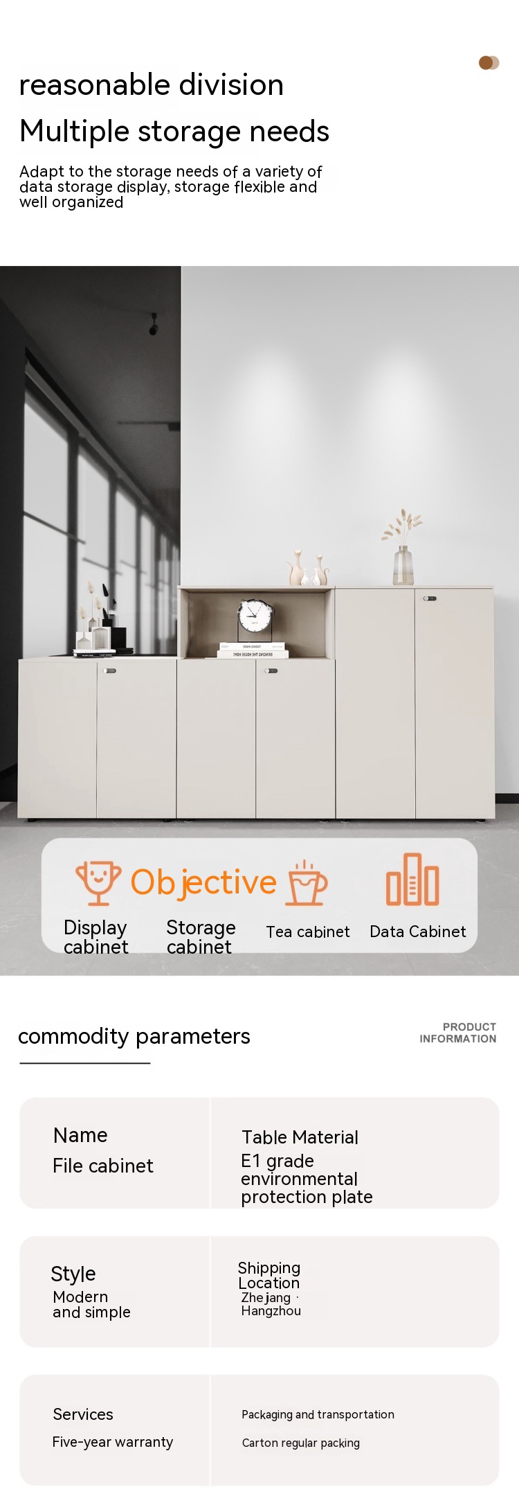 Secure Combination Lock File Room Data Cabinet for Company Break Room Pantry Storage