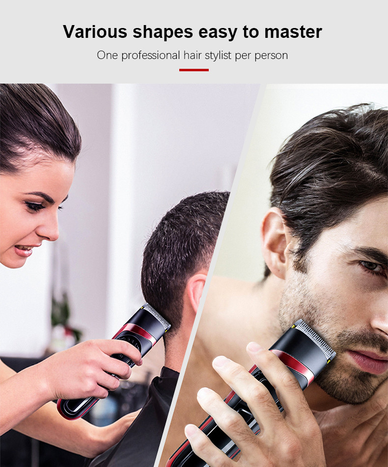 2200mAh Electric Hair Trimmer , 100v-240v Waterproof Hair Clippers Rechargeable
