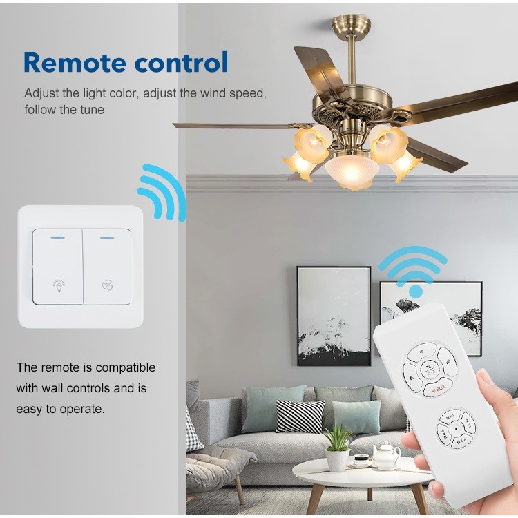 European Retro Vintage Home Fancy Decorative Dc Motor Silent Led Ceiling Fan With Light Remote Control