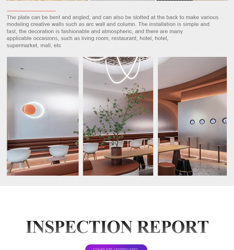 Interior Decoration Waterproof Metal Bamboo Charcoal Fibre Board Customizable
