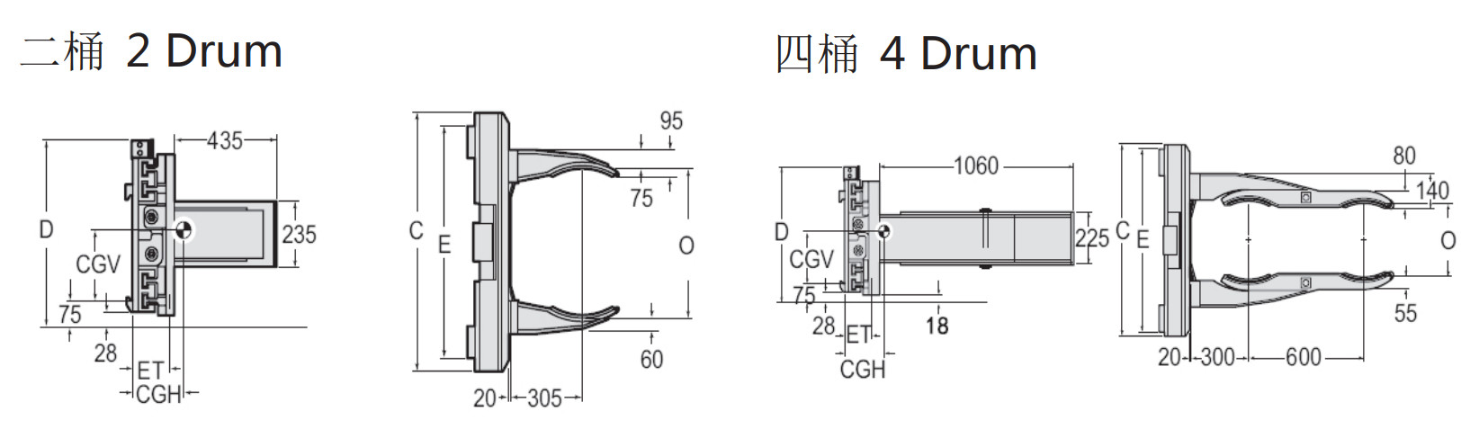 1400kg Forklift Drum Lifter Attachment Forklift Drum Dumper