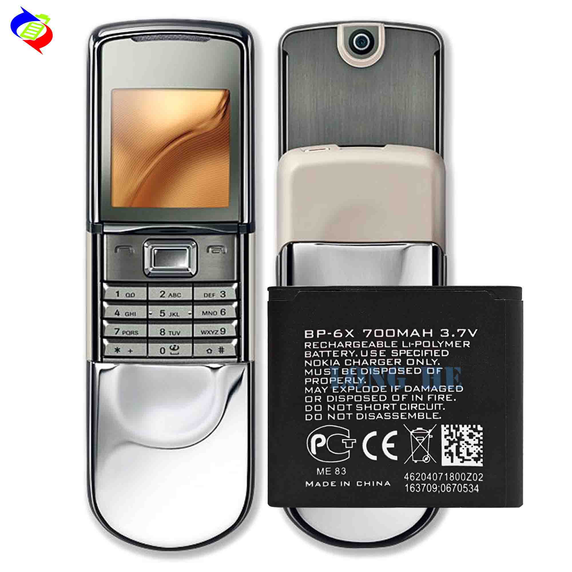 Black BP-6X Polymer Lithium Battery for Nokia 8800 8860 Sirocco N73i NK8800 Mobile Phone