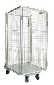 China Zinc Chrome Warehouse Cage Trolley , Heavy Duty Cage Trolley Adjustable wholesale