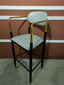 China Delicate Smooth Texture 112cm Wrought Iron Bar Chair wholesale