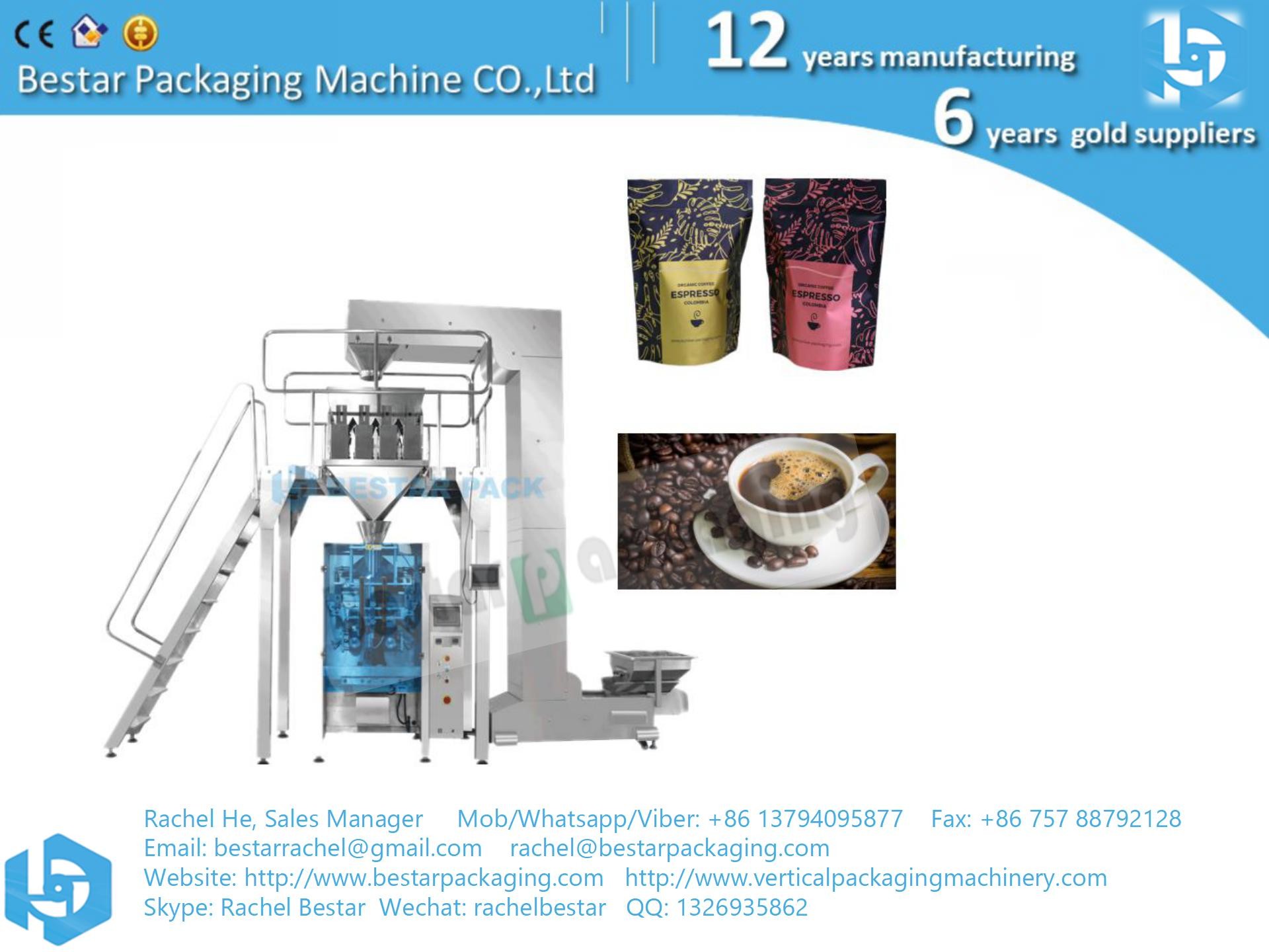 How to pack coffee bean into PE bag with degassing valve BSTV-550BZ