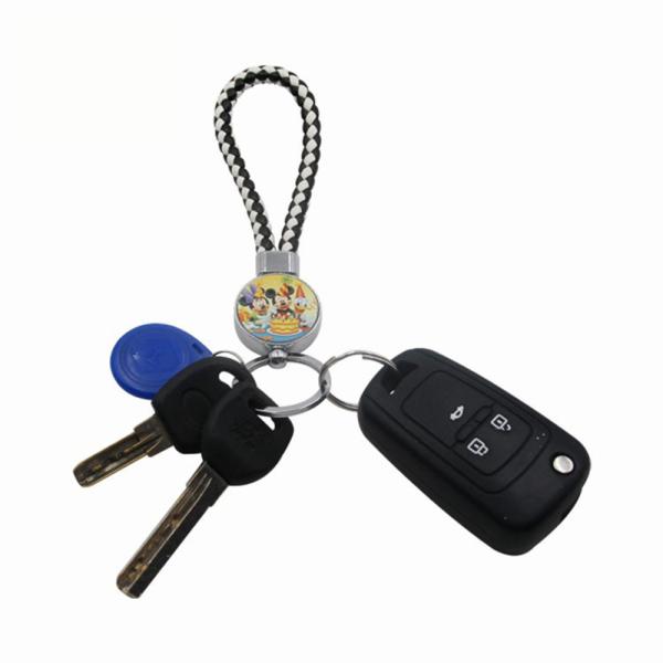 Sublimation PU Rope Keychain Key Ring Custom Blank Sublimation Car Key Chain