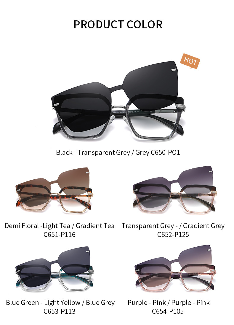 Butterfly Frame Clip On Magnetic Glasses Blue Light Blocking Sunglasses