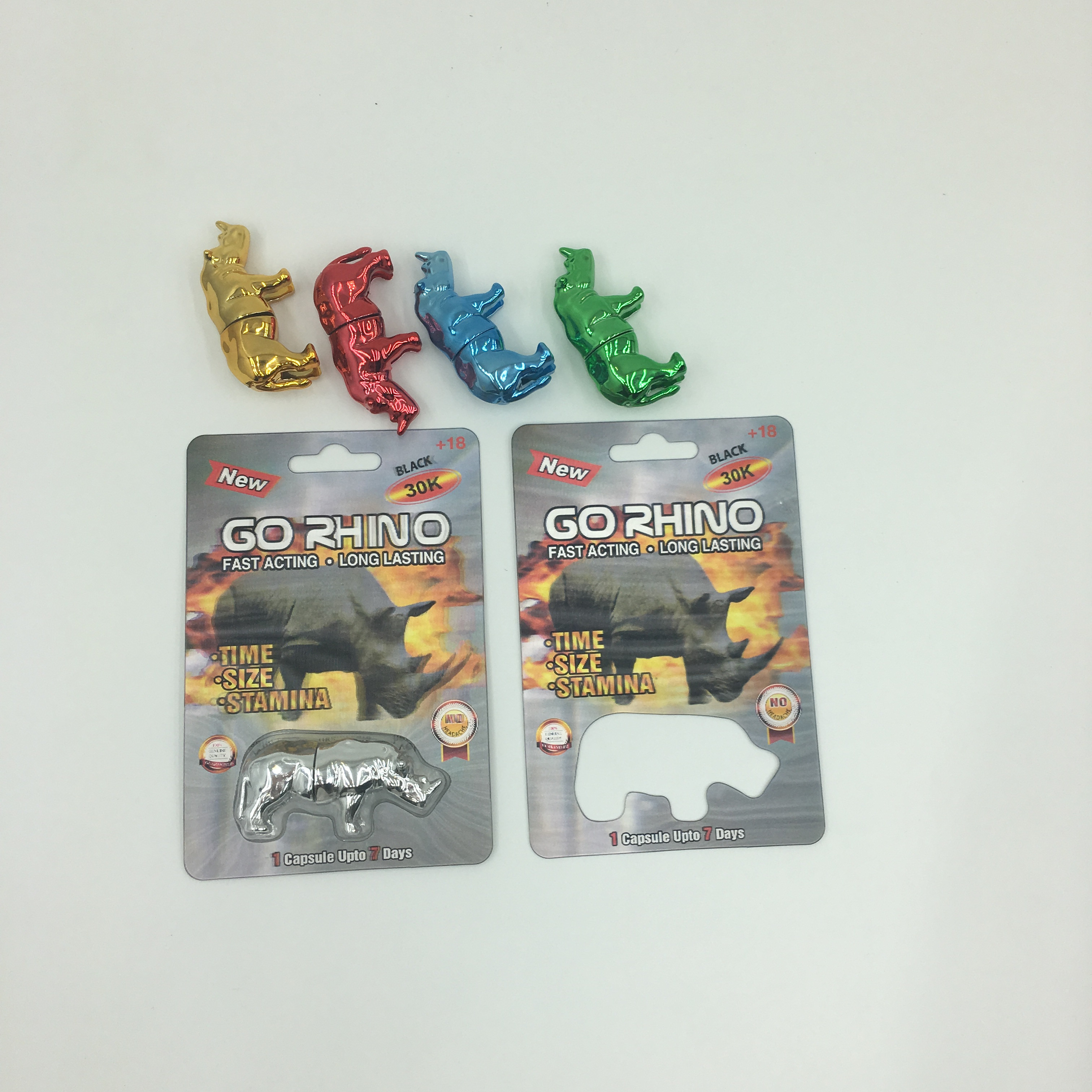 Rhino Herbal Capsule 350g Gravure Printing 3D Blister Cards