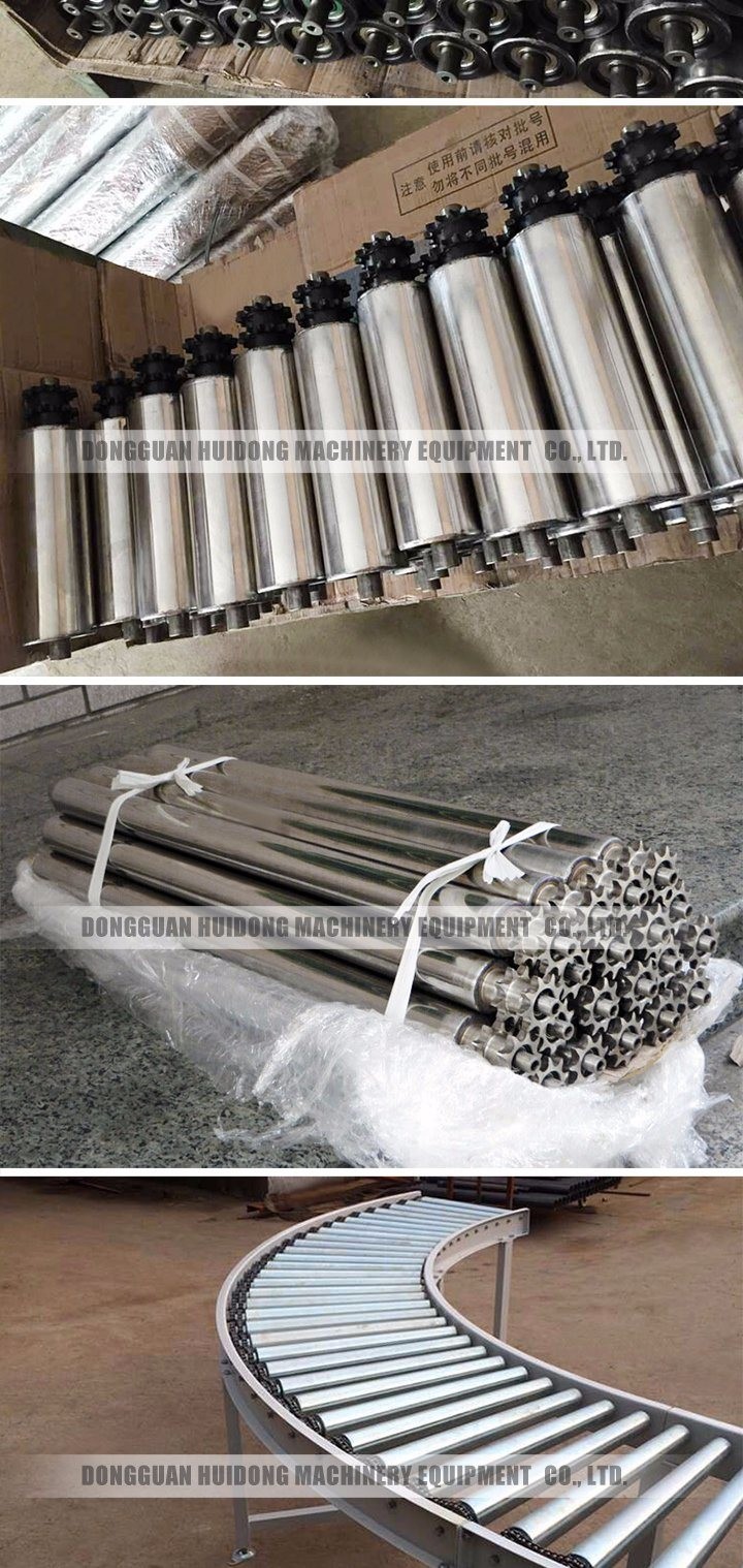 Material Handling Adjustable Roller Conveyor With Double Sprockets