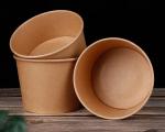 Food Packaging Grade Disposable Paper Round Bowls Leak Proof 500-1300ML