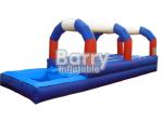 Blue / Red / White Double Lane Inflatable With Pool Animal Theme