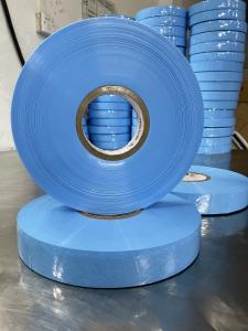 China Blue PVC Brush Wire Packaging Film Roll 65mm Diameter wholesale