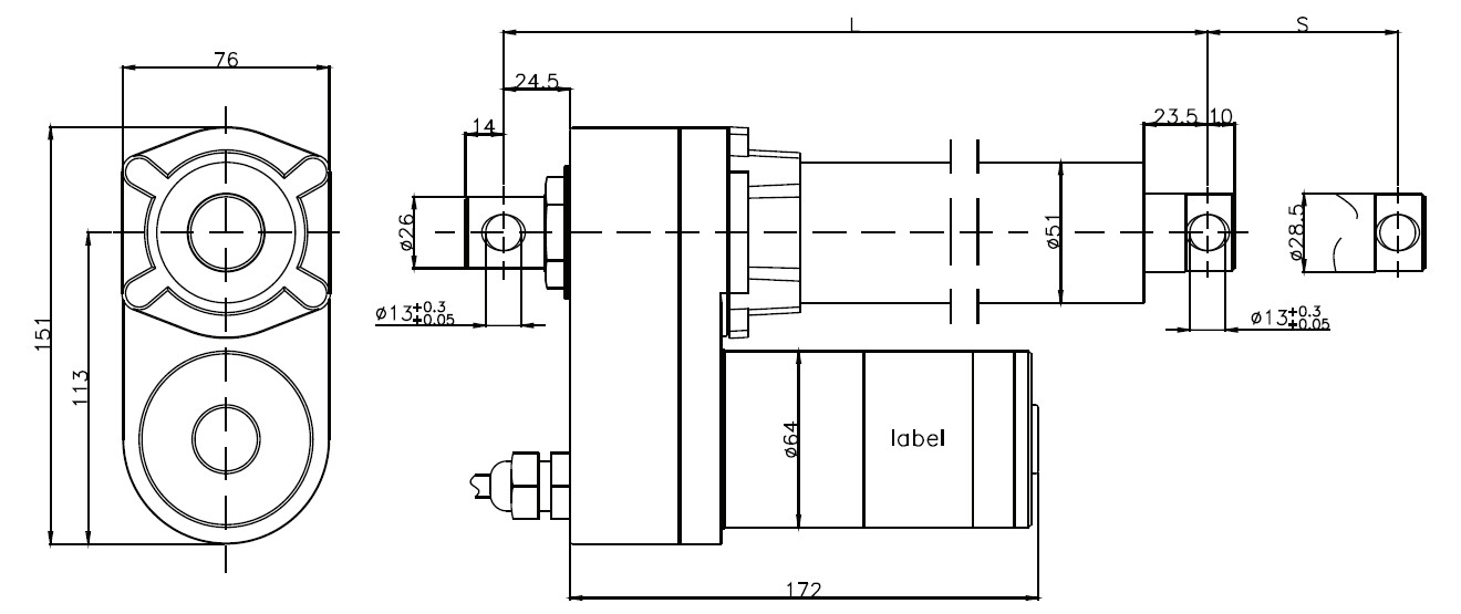 Linear Actuator 12v 24v IP65, Electric Actuator with 4500n load 200mm stroke