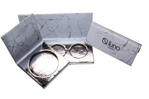 China Handmade Empty Blush Palette Shiny Silver Paper Luxury Makeup Palette wholesale