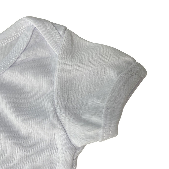 Customizable White Short Sleeve Newborn Romper For Sublimation Heat Transfer Printing