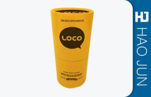 China Strong Kraft Paper Tubes Packaging With Lid , Cardboard Tube Boxes Yellow Color wholesale