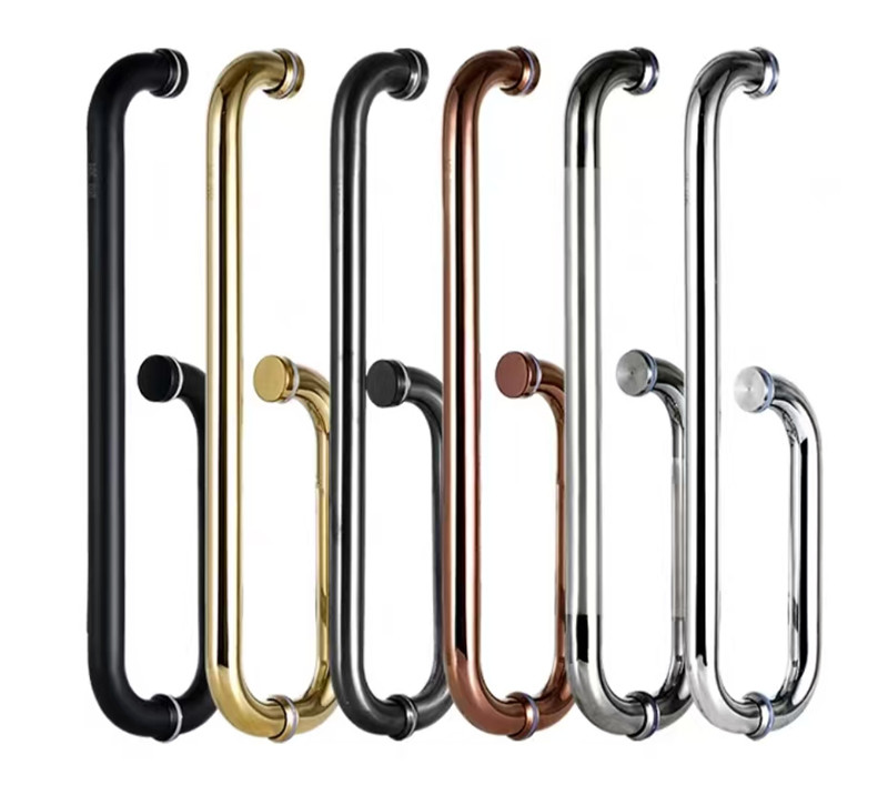 Shower Room Glass Door Round Pipe Hinge Easy Installation Adjustable