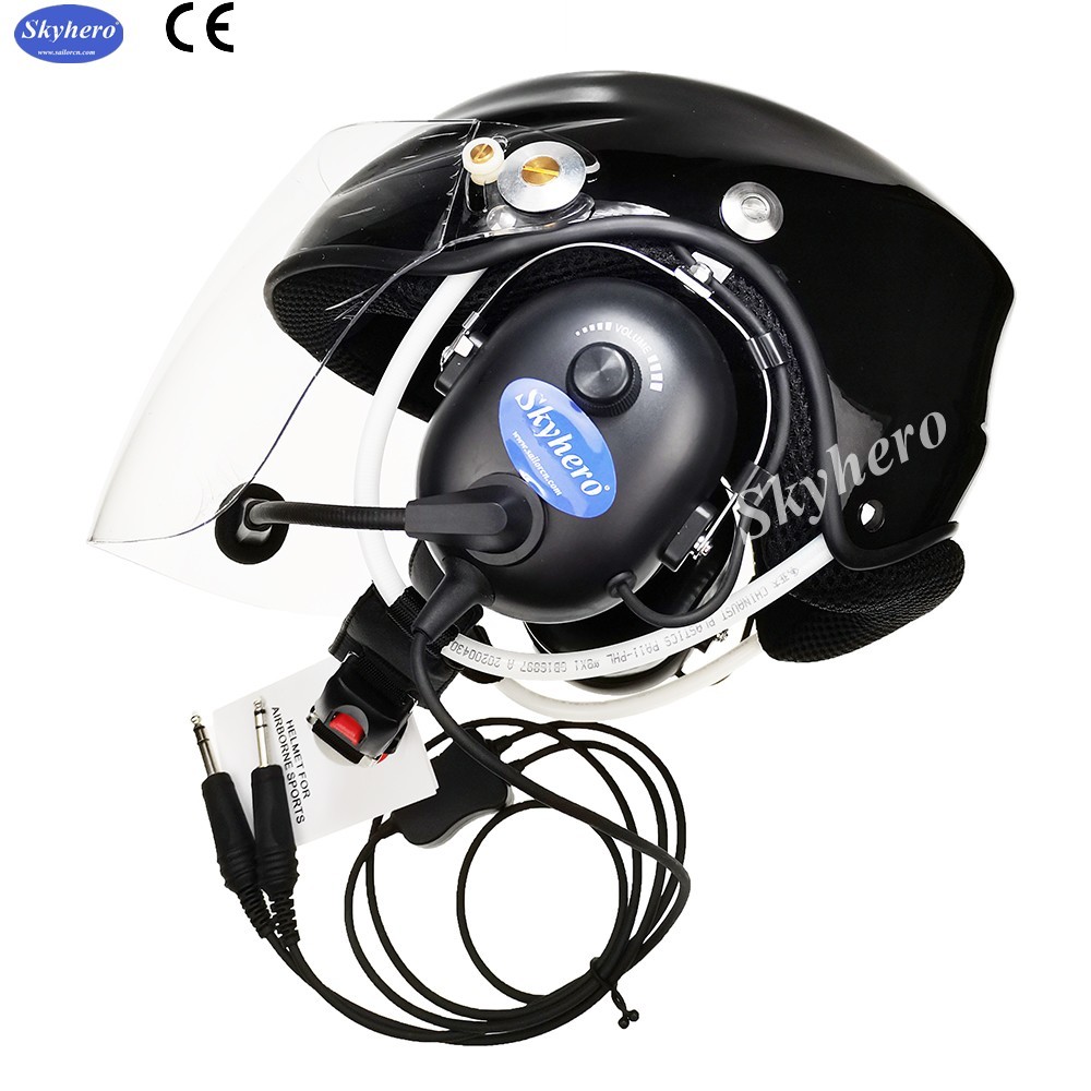 Black Pilot helmet light Aviation helmet high quality aircraft helmet black color flight helmet 4 size