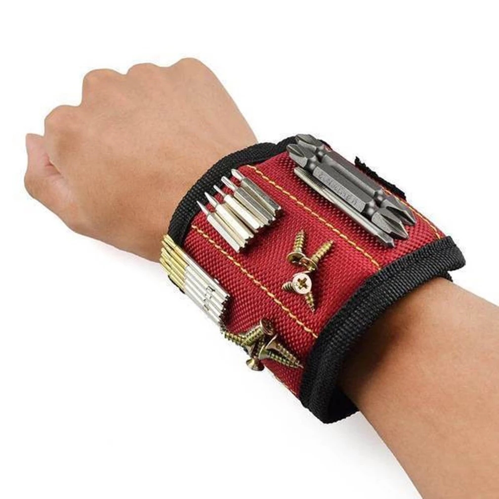 Hot Sale Polyester Strong Magnetic Wristband Portable Tool Bag Pouch Electrician Wrist Tool Screws Nails Drill Bits Holder