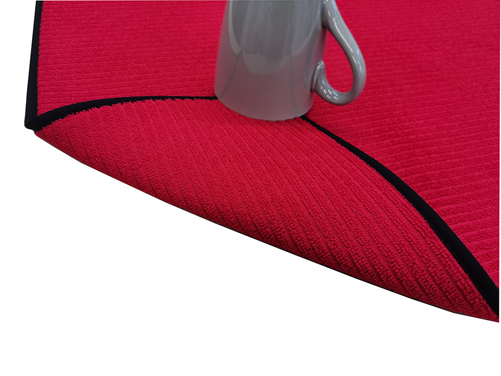 Terry Cloth All Polyester 22x19in Red Eco-Friendly Dish Drying Mat