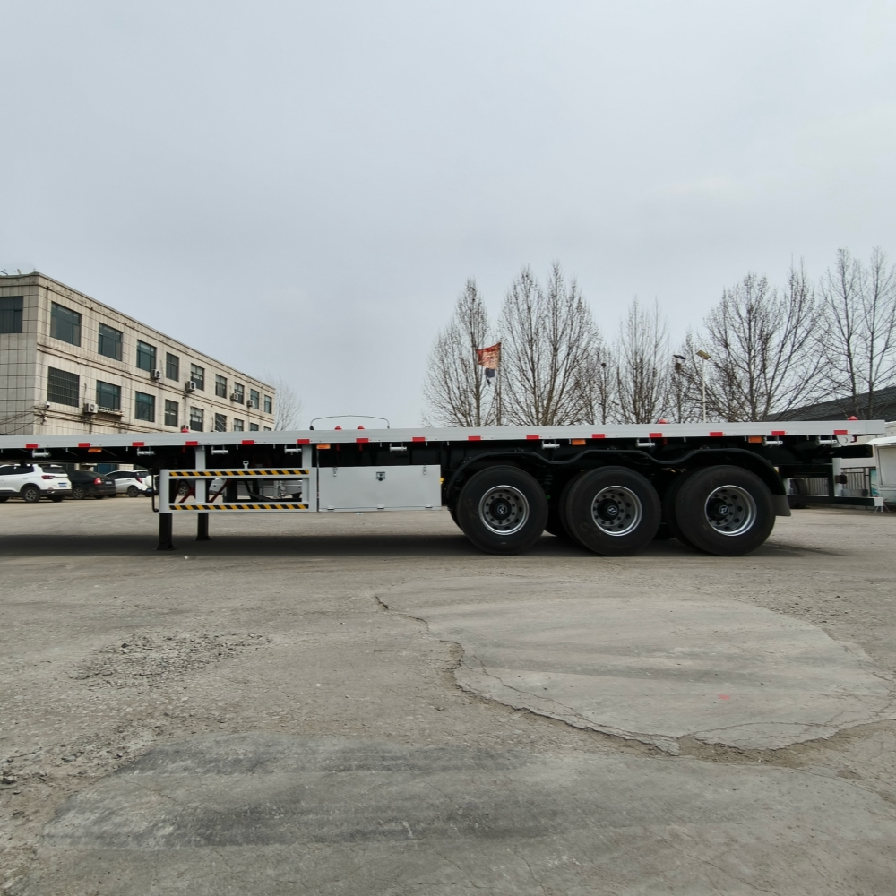 3 And 4axel 40ft 50ft 60ft Container Flatbed Trailer Tanzania Used Flatbed Semi Trailer For Sale