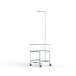 Laundry Trolley Hotel Display Stand With Wire Basket Dolly Chrome