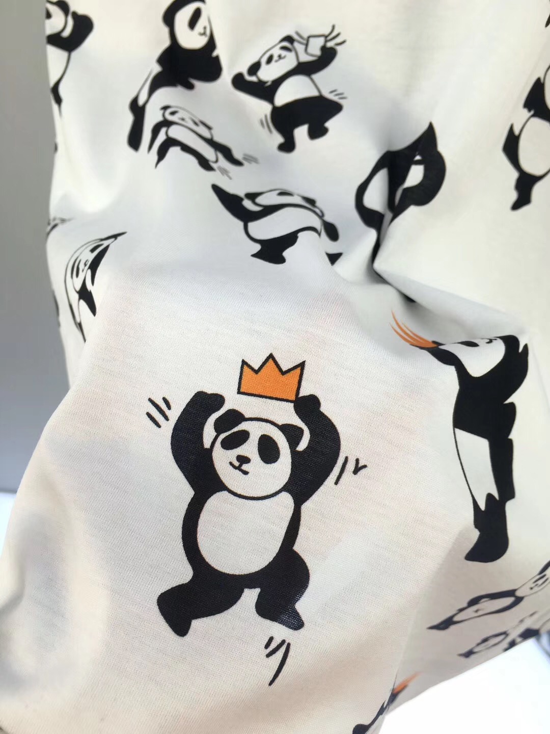 Best quality Unisex 100% Cotton T Shirt Women Quick-drying Full Panda Printing T-shirt