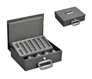 China OEM Service Metal Cash Box Euro Coin Collection With Removable Coin Tray wholesale