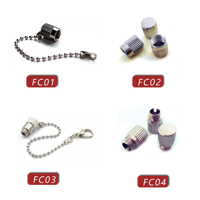 Male M8 X 0.75 Fiber Optic Dust Cap Metal Nickel Plating Custom Service