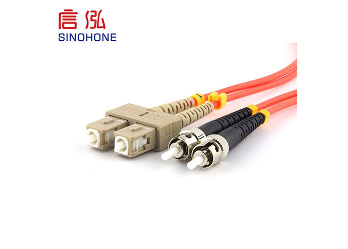 Duplex Fiber Optic Patch Cord , ST To ST Fiber Patch Cable UPC Polish Type 9/125 M