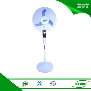 China Dc 12v Solar Power Vintage Pedestal Stand Light Fan 16 Inch For Home wholesale