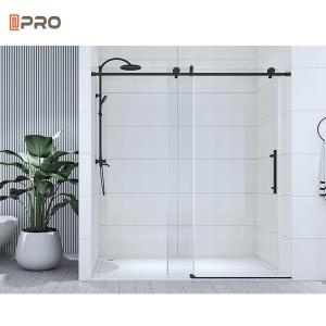 China 1.4mm thinkness Aluminium Bathroom Doors Hotel Sliding Interior Frameless Toilet Glass Door wholesale