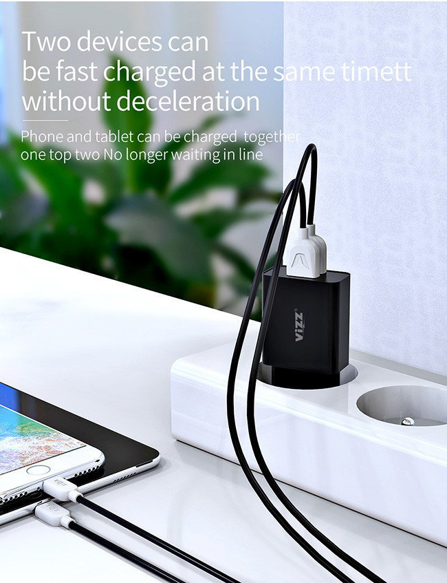 Dual USB Ports EU US Standard Portable Cell Phone Fast Charger