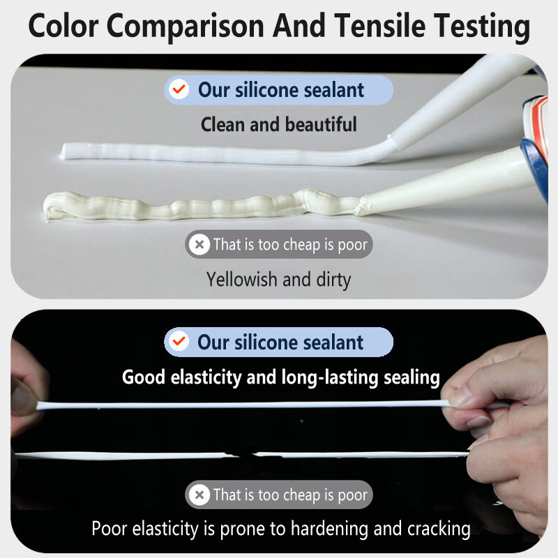 Waterproof Glass Acetic Cure Silicone Sealant Glue For Bathroom Factory Direct