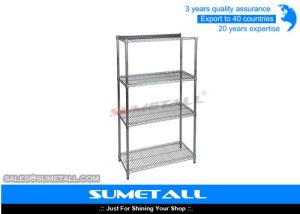 China Commercial Metro Chrome Wire Shelving , Metal 4 Tier Wire Storage Racks wholesale