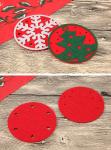 Heat Insulation 10cm Felt Christmas Themed Cup Mat