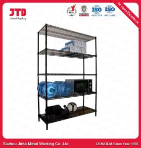 China 6FT 120kgs Wire Display Shelving ODM Black Living Room Shelves wholesale