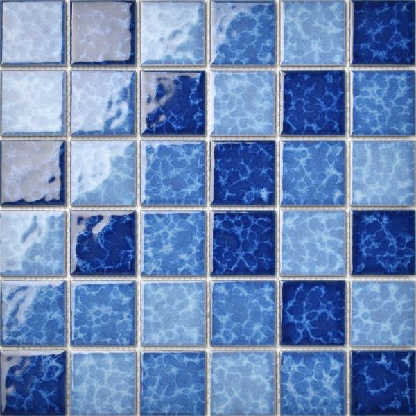 Swimming Pool Mixed Mosaic Ceramic Tile Blue Color 48x48mm