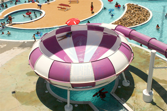 Fiberglass Water Park Slide Single Rider Space Bowl Water Slide 12m Height