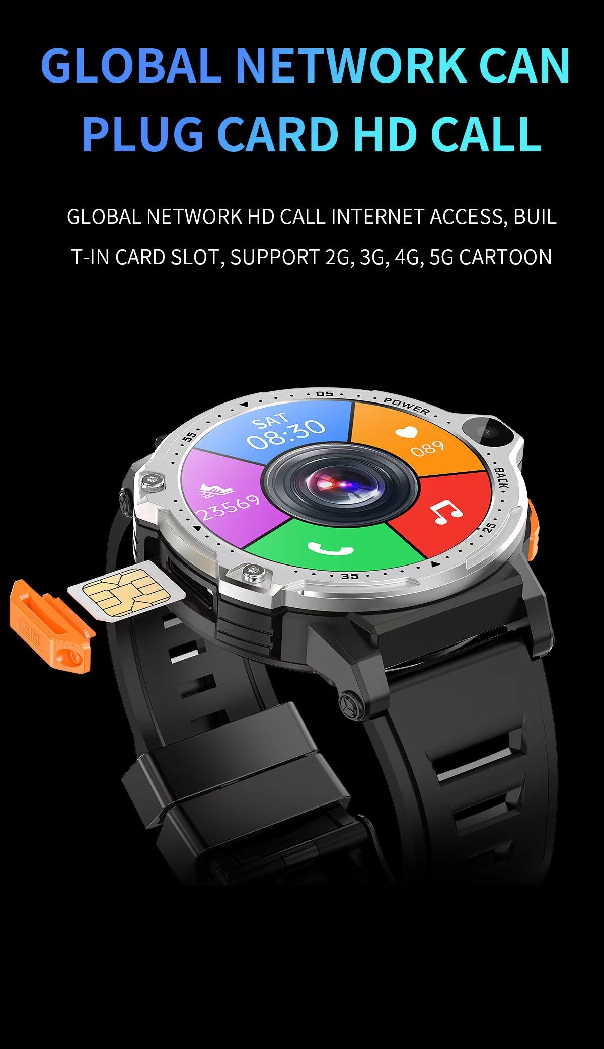 PG999 Dual Camera SmartWatch 2MP + 5MP Android Mobile Smartwatch With Wifi And Camera