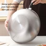 Factory Direct Sale Kitchenware 410 Stainless Steel Cooking Pan Round Fry Pan